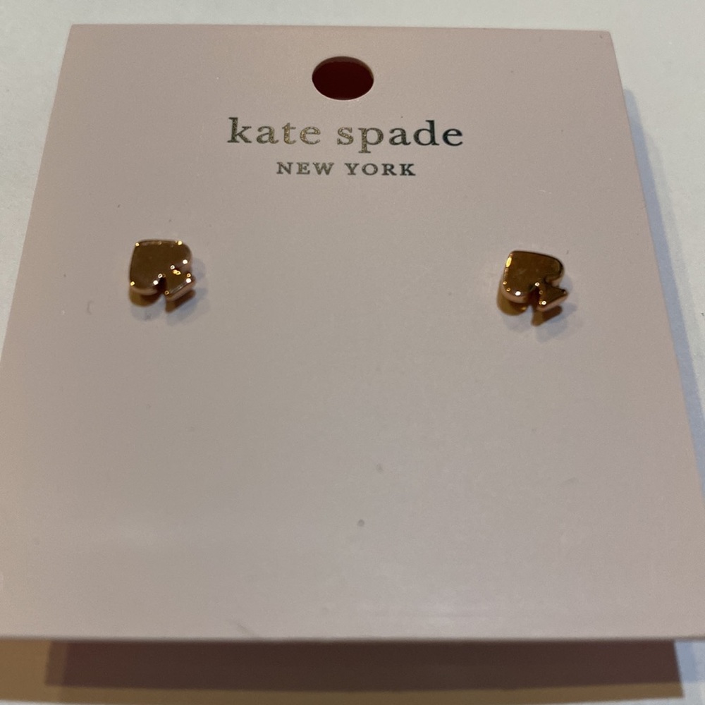 Kate Spade Signature Spade Mini Rose Gold studs.